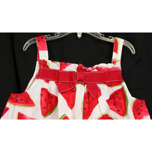 NWT 2009 Gymboree Watermelon Picnic Print Tank Top Swing A-line sz 10 Red Bow - Picture 2 of 7